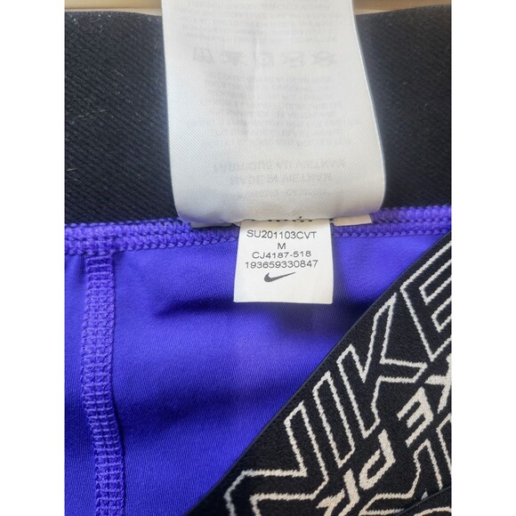 Nike Pro Womens Medium Dri Fit Leggings Purple Athletic - Picture 3 of 13